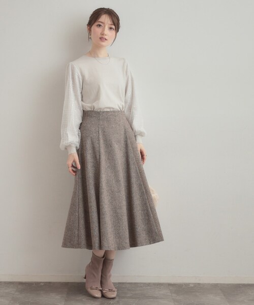 couture brooch(クチュールブローチ)の「【通勤・大人上品】ラメツイード フレアスカート(スカート・レディース・ブラック/ブラウン系その他・40/38/36/42)」の5枚目の写真