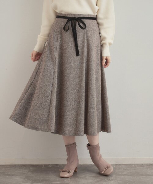 couture brooch(クチュールブローチ)の「【通勤・大人上品】ラメツイード フレアスカート(スカート・レディース・ブラック/ブラウン系その他・40/38/36/42)」の6枚目の写真