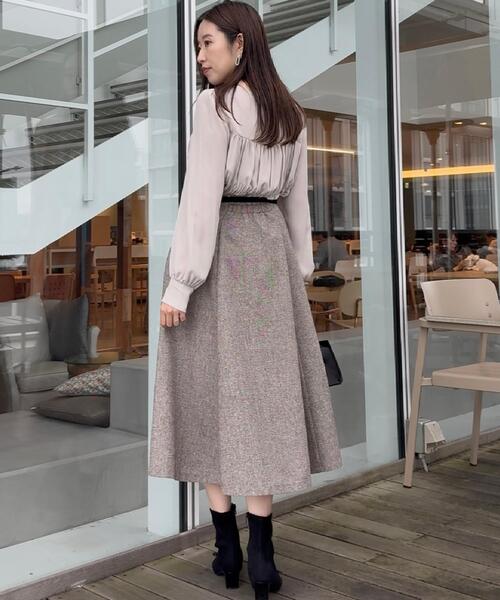 couture brooch(クチュールブローチ)の「【通勤・大人上品】ラメツイード フレアスカート(スカート・レディース・ブラック/ブラウン系その他・40/38/36/42)」の15枚目の写真