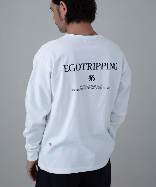 EGO TRIPPING(エゴトリッピング)の「mlt5488-PRINTTEE -B long カットソー ロンT(666604)(Tシャツ/カットソー・メンズ・ブラック/ホワイト・48/46/50)」の1枚目の写真