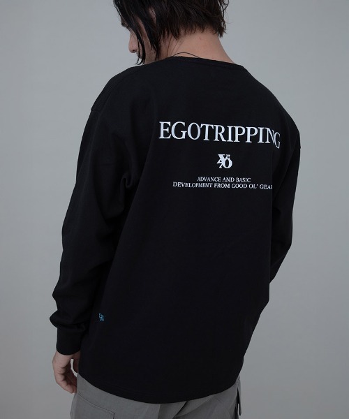 EGO TRIPPING(エゴトリッピング)の「mlt5488-PRINTTEE -B long カットソー ロンT(666604)(Tシャツ/カットソー・メンズ・ブラック/ホワイト・48/46/50)」の2枚目の写真