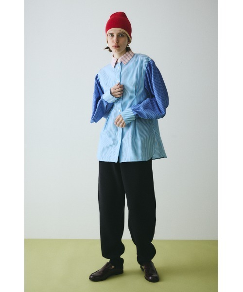 HeRIN.CYE(ヘリンドットサイ)の「Mix pattern shirt ミックスパターンシャツ(シャツ/ブラウス・レディース・ピンク/ブルー・FREE)」の2枚目の写真