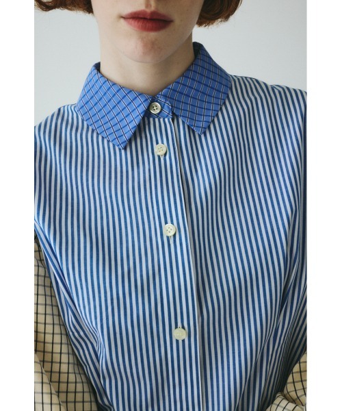 HeRIN.CYE(ヘリンドットサイ)の「Mix pattern shirt ミックスパターンシャツ(シャツ/ブラウス・レディース・ピンク/ブルー・FREE)」の6枚目の写真