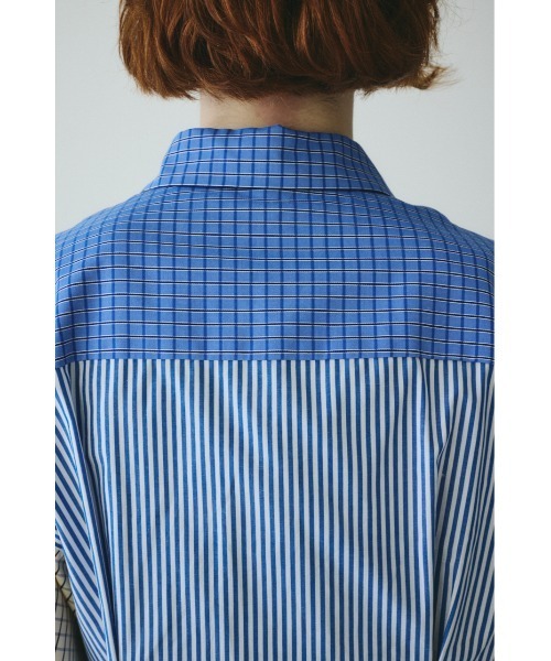 HeRIN.CYE(ヘリンドットサイ)の「Mix pattern shirt ミックスパターンシャツ(シャツ/ブラウス・レディース・ピンク/ブルー・FREE)」の7枚目の写真
