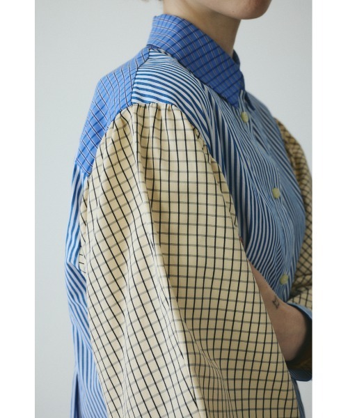 HeRIN.CYE(ヘリンドットサイ)の「Mix pattern shirt ミックスパターンシャツ(シャツ/ブラウス・レディース・ピンク/ブルー・FREE)」の8枚目の写真