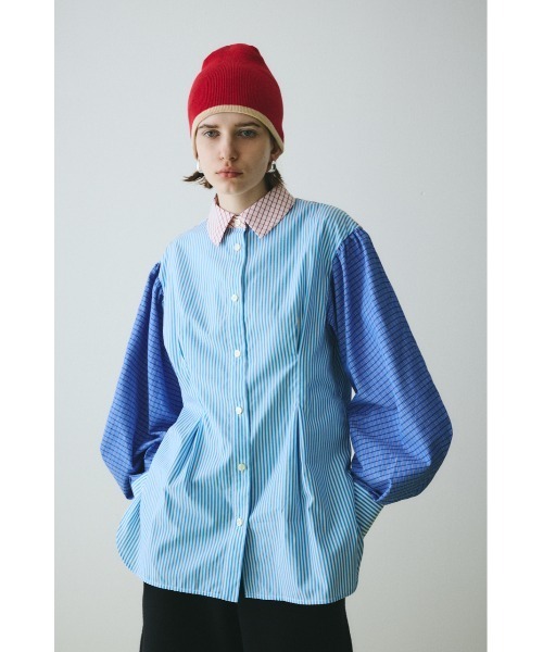 HeRIN.CYE(ヘリンドットサイ)の「Mix pattern shirt ミックスパターンシャツ(シャツ/ブラウス・レディース・ピンク/ブルー・FREE)」の12枚目の写真