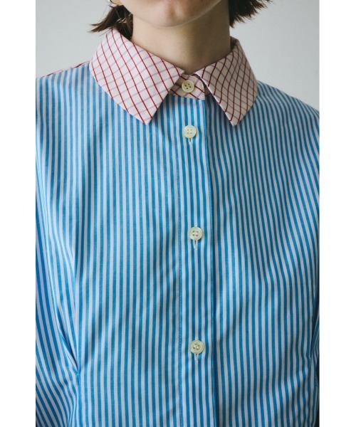 HeRIN.CYE(ヘリンドットサイ)の「Mix pattern shirt ミックスパターンシャツ(シャツ/ブラウス・レディース・ピンク/ブルー・FREE)」の15枚目の写真