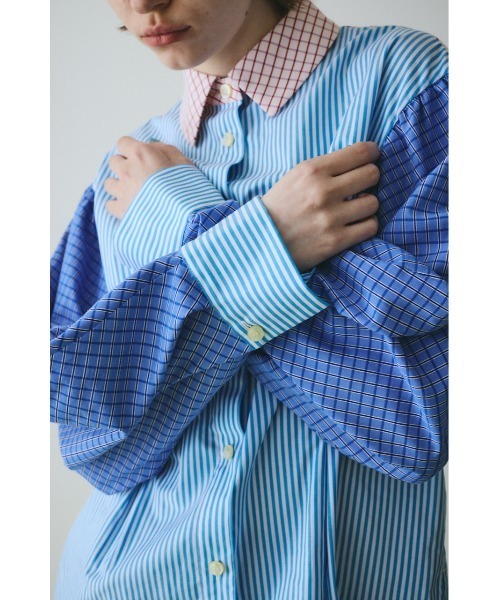 HeRIN.CYE(ヘリンドットサイ)の「Mix pattern shirt ミックスパターンシャツ(シャツ/ブラウス・レディース・ピンク/ブルー・FREE)」の16枚目の写真