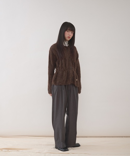 MUHET（ミュエータ）の「wool-like tuck straight pants / ウールライクタックストレートパンツ（スラックス・レディース・グレー/ブラウン/ネイビー・MEDIUM/SMALL/LARGE）」の12枚目の写真