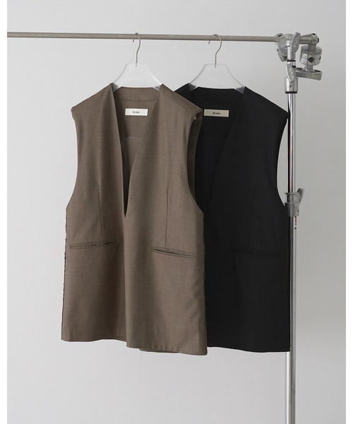 anuke（アンヌーク）の「Keyneck Over Vest（その他アウター・レディース・モカ/ブラック・36inch/38inch）」の12枚目の写真