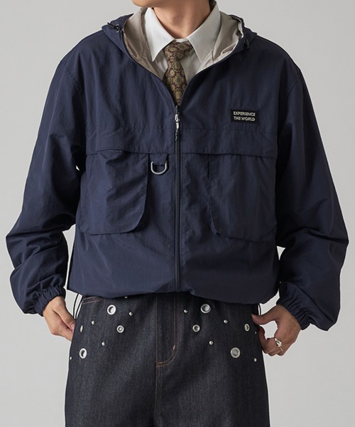 kutir（クティール）の「NYLON REVERSIBLE MOUNTAIN PARKER／ナイロンリバーシブルマウンテンパーカー（マウンテンパーカー・メンズ・ネイビー/ライトグレー/ブラック・LARGE/MEDIUM/SMALL）」の3枚目の写真