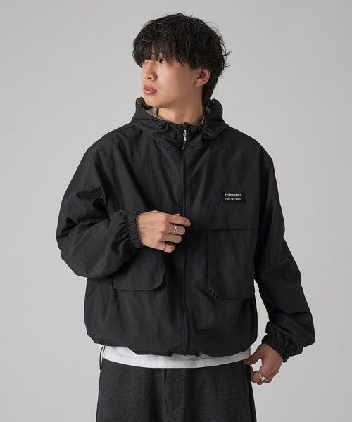 08sircus book マウンテンパーカー　黒　L kiminori セール】NYLON REVERSIBLE MOUNTAIN PARKER／ナイロンリバーシブル