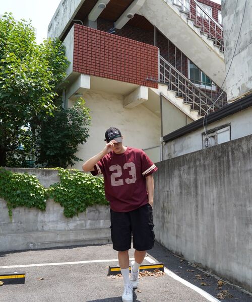 AGOD（エージーオーディー）の「オーバーサイズヴィンテージラグビー半袖Tシャツ[バーガンディ]（Tシャツ/カットソー・レディース・その他・SMALL/MEDIUM/LARGE）」の3枚目の写真