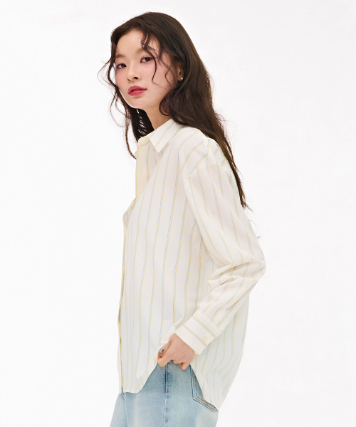 CHASECULT(チェイスカルト)の「レディースストライプシャツ-アイボリー(シャツ/ブラウス・レディース・アイボリー・90/85)」の2枚目の写真