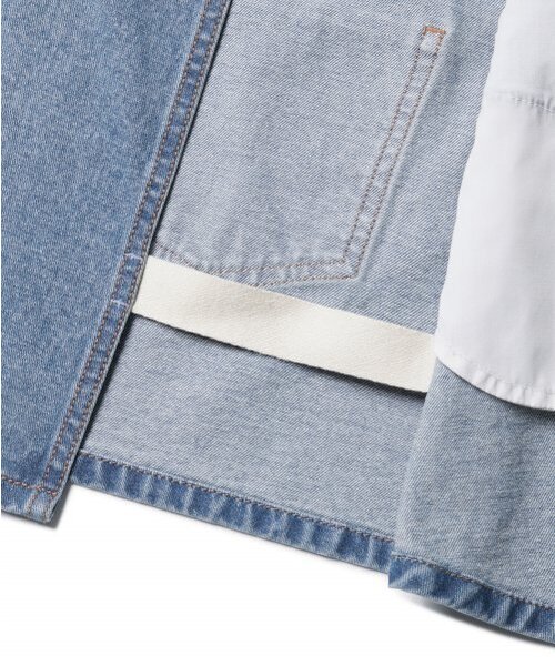 MUSINSA STANDARD WOMAN（ムシンサスタンダードウーマン）の「ウィメンズデニムミニラップスカート[ライトインディゴ]（スカート・レディース・その他・SMALL/MEDIUM/LARGE/X-SMALL）」の6枚目の写真