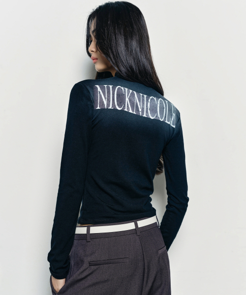NICK&NICOLE(ニックアンドニコール)の「NICOLE SLIM HALF NECK TOP_BLACK(Tシャツ/カットソー・レディース・その他・FREE)」の1枚目の写真