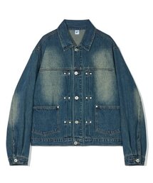 PARTIMENTO（パルティメント）の「リベットインストールデニムトラッカージャケットフェイドディムブルー（デニムジャケット）」