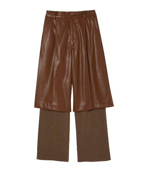 ELCHELE（エルチェレ）の「HALF LAYERED PANTS（スラックス・レディース・ブラウン/ブラック・36/38）」の21枚目の写真