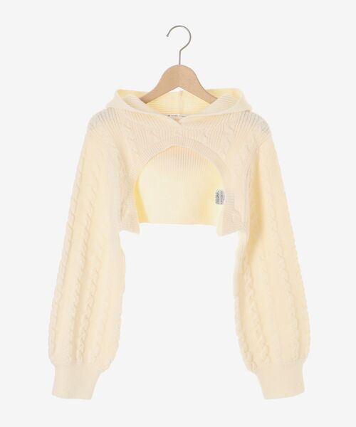 MAJESTIC LEGON（マジェスティックレゴン）の「ケーブルフードボレロセットミニワンピ（ワンピース・レディース・ホワイト系その他2/グレー系その他/ベージュ系その他2・MEDIUM）」の14枚目の写真