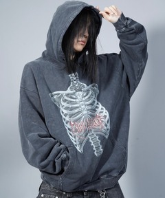 FACE PIGMENT DYED ZIP UP SWEAT HOODIE（パーカー）｜X-girl