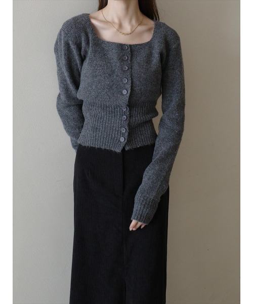 amel（エイメル）の「スクエアネックコルセットデザインニット / グレー（ニット/セーター・レディース・グレー・FREE）」の7枚目の写真