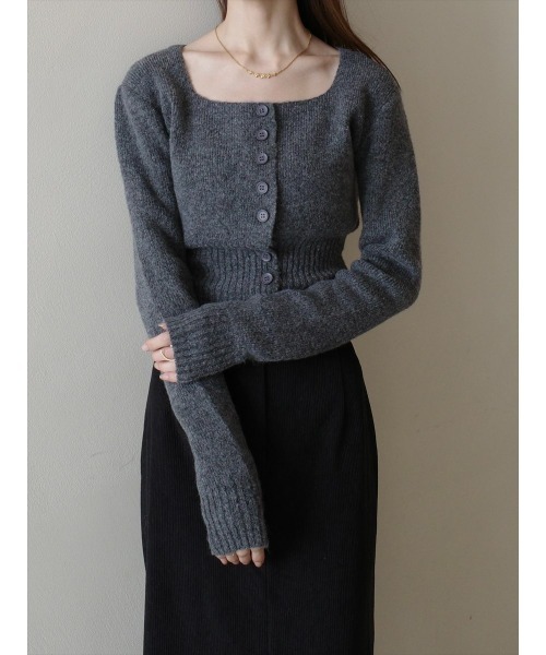 amel（エイメル）の「スクエアネックコルセットデザインニット / グレー（ニット/セーター・レディース・グレー・FREE）」の9枚目の写真