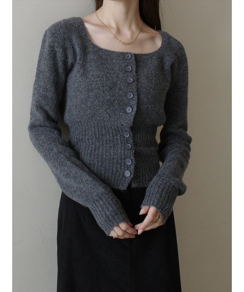 amel（エイメル）の「スクエアネックコルセットデザインニット / グレー（ニット/セーター・レディース・グレー・FREE）」の6枚目の写真