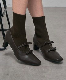 MAISON BREEZE（メゾンブリーズ）の「【MAISON BREEZE】リボンソックスヒールブーツ LON（ブーツ）」