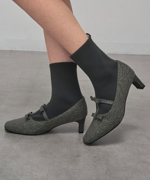 MAISON BREEZE(メゾンブリーズ)の「【MAISON BREEZE】リボンソックスヒールブーツ LON(ブーツ・レディース・ブラック/グレー/ダークブラウン・S/M/L/LL)」の13枚目の写真