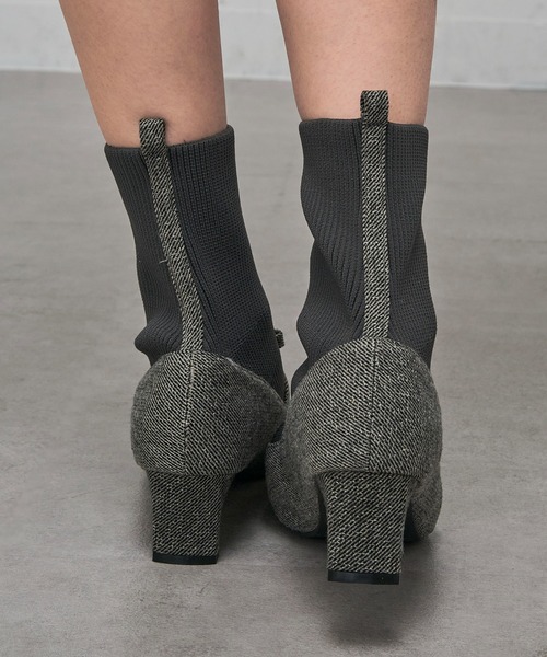 MAISON BREEZE(メゾンブリーズ)の「【MAISON BREEZE】リボンソックスヒールブーツ LON(ブーツ・レディース・ブラック/グレー/ダークブラウン・S/M/L/LL)」の14枚目の写真