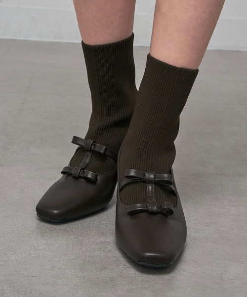 MAISON BREEZE(メゾンブリーズ)の「【MAISON BREEZE】リボンソックスヒールブーツ LON(ブーツ・レディース・ブラック/グレー/ダークブラウン・S/M/L/LL)」の17枚目の写真