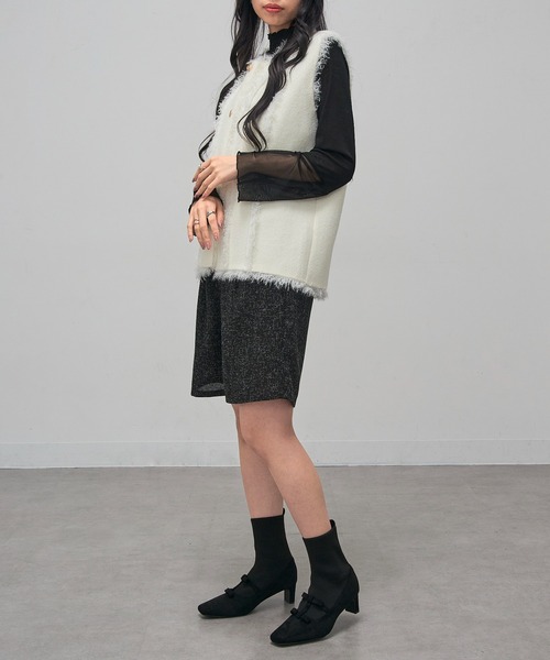 MAISON BREEZE(メゾンブリーズ)の「【MAISON BREEZE】リボンソックスヒールブーツ LON(ブーツ・レディース・ブラック/グレー/ダークブラウン・S/M/L/LL)」の9枚目の写真