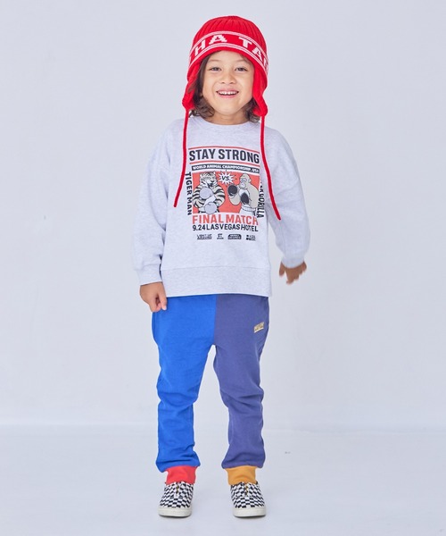 Life Support Products（ライフサポートプロダクツ）の「裏毛グラフィックトレーナー（スウェット・キッズ・チャコール/マスタード/グリーン/ホワイト系その他/ブラウン/ライトピンク/ブラック/オフホワイト/杢グレー/ブルー・80/90/95/100/110/120/130/140/150）」の21枚目の写真