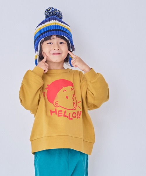 Life Support Products（ライフサポートプロダクツ）の「裏毛グラフィックトレーナー（スウェット・キッズ・チャコール/マスタード/グリーン/ホワイト系その他/ブラウン/ライトピンク/ブラック/オフホワイト/杢グレー/ブルー・80/90/95/100/110/120/130/140/150）」の15枚目の写真