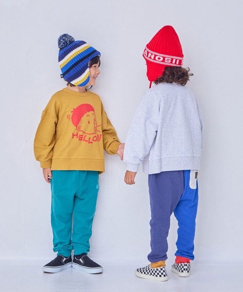 Life Support Products（ライフサポートプロダクツ）の「裏毛グラフィックトレーナー（スウェット・キッズ・チャコール/マスタード/グリーン/ホワイト系その他/ブラウン/ライトピンク/ブラック/オフホワイト/杢グレー/ブルー・80/90/95/100/110/120/130/140/150）」の13枚目の写真