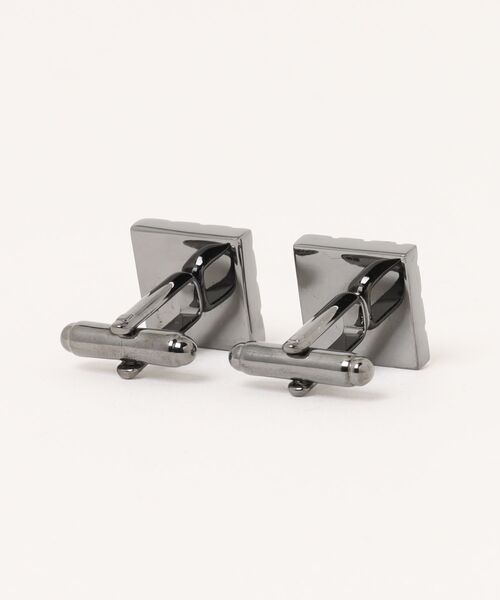 TAKA-Q（タカキュー）の「【ビジネス】タカキュー ストライプ スクエアカフス（カフリンクス・メンズ・ブラック・FREE）」の2枚目の写真