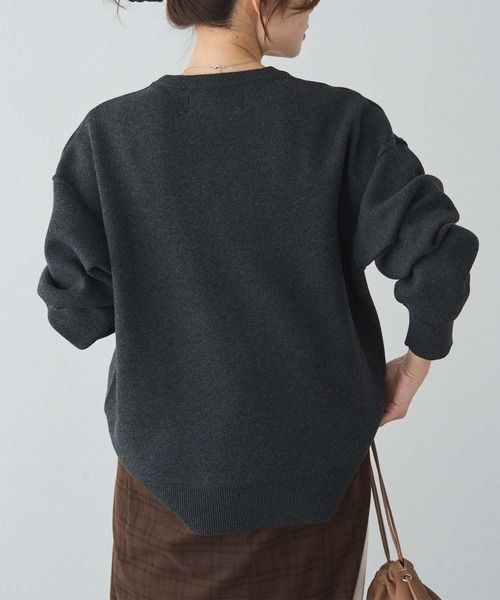 PUAL CE CIN（ピュアルセシン）の「スウェットライクダブルジャガードニット（ニット/セーター・レディース・チャコールグレー/オートミール/ブルー系・FREE）」の22枚目の写真