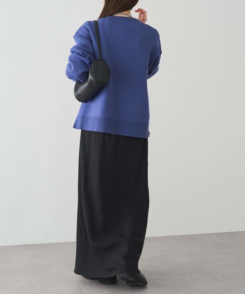 PUAL CE CIN（ピュアルセシン）の「スウェットライクダブルジャガードニット（ニット/セーター・レディース・チャコールグレー/オートミール/ブルー系・FREE）」の19枚目の写真