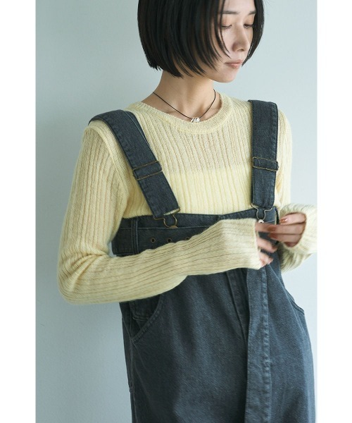 marjour（マージュール）の「RIB KNIT TOPS（ニット/セーター・レディース・イエロー系/ブラウン・M）」の2枚目の写真