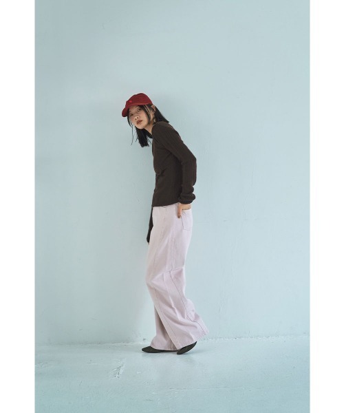 marjour（マージュール）の「RIB KNIT TOPS（ニット/セーター・レディース・イエロー系/ブラウン・M）」の9枚目の写真