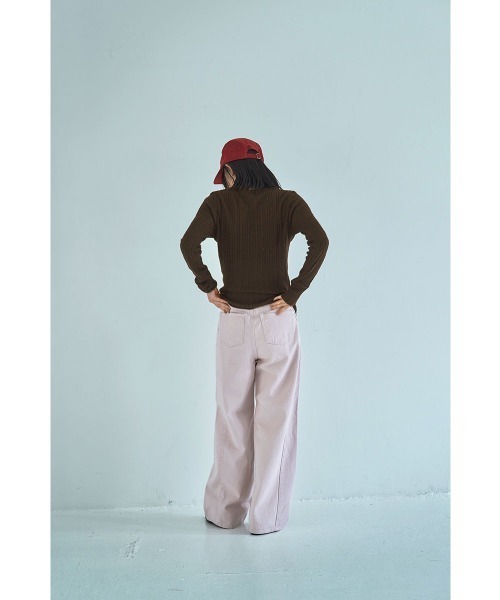 marjour（マージュール）の「RIB KNIT TOPS（ニット/セーター・レディース・イエロー系/ブラウン・M）」の10枚目の写真