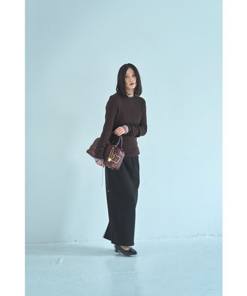 marjour（マージュール）の「RIB KNIT TOPS（ニット/セーター・レディース・イエロー系/ブラウン・M）」の13枚目の写真