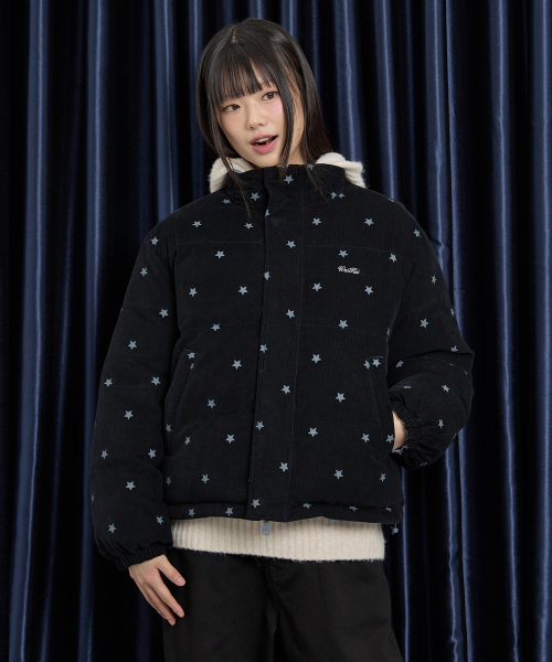 WaiKei（ワイケイ）の「スターロゴリバーシブルコーデュロイショートパディングブラック（ダウンジャケット/コート・レディース・その他・1/2/3）」の5枚目の写真