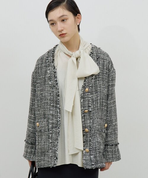 ガリャルダガランテ ツイードピーコート ガリャルダガランテ GALLARDAGALANTE ツイードPコート （black