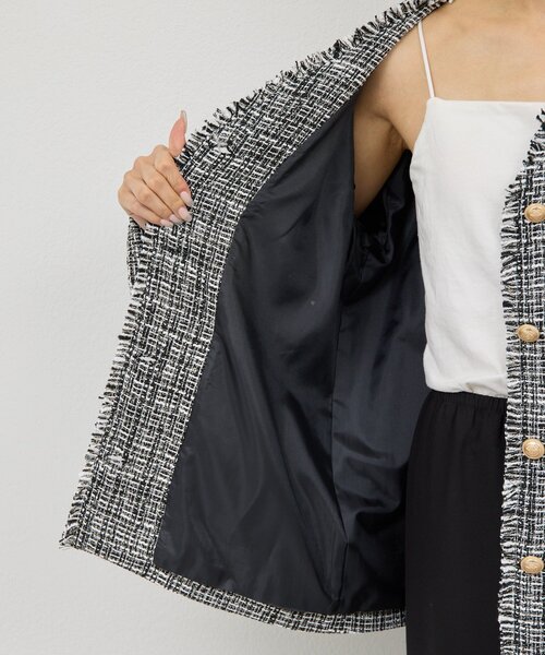 GALLARDAGALANTE（ガリャルダガランテ）の「【手洗い可】ツイードジャケット（その他アウター・レディース・ホワイト/ブラック・FREE）」の22枚目の写真