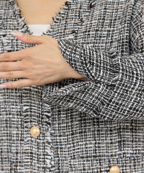 GALLARDAGALANTE（ガリャルダガランテ）の「【手洗い可】ツイードジャケット（その他アウター・レディース・ホワイト/ブラック・FREE）」の12枚目の写真