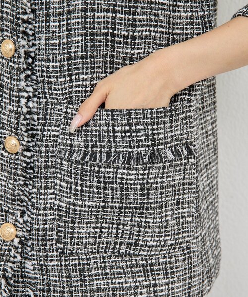 GALLARDAGALANTE（ガリャルダガランテ）の「【手洗い可】ツイードジャケット（その他アウター・レディース・ホワイト/ブラック・FREE）」の13枚目の写真