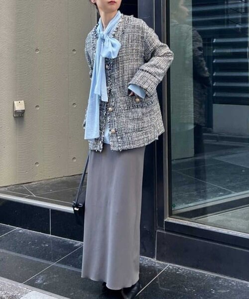 GALLARDAGALANTE（ガリャルダガランテ）の「【手洗い可】ツイードジャケット（その他アウター・レディース・ホワイト/ブラック・FREE）」の7枚目の写真