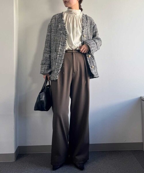 GALLARDAGALANTE（ガリャルダガランテ）の「【手洗い可】ツイードジャケット（その他アウター・レディース・ホワイト/ブラック・FREE）」の10枚目の写真