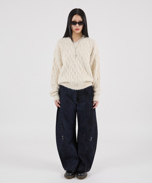 FTW（エフティダブリュー）の「FLOCKY EYELET CARVING PANTS（その他パンツ・レディース・インディゴブルー・MEDIUM/SMALL/LARGE）」の8枚目の写真